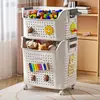 Caja de almacenamiento para juguetes infantiles con ruedas, gran capacidad, organizador para muñecas de bebé, caja de almacenamiento para el hogar para bloques de construcción y bocadillos