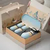 Juego de Té Kung Fu Qianli Jiangshan Cambio de Horno Traje Olla de Haz para el Hogar Taza de Té Bandeja de Té Forbidden City Wenchuang Regalo de Acompañamiento Al por Mayor