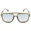 Óculos de Sol Moda Retrô Nova Viga Dupla Óculos de Sol Decorativos de Metal Atacado Masculino Armação Quadrada Literária Óculos de Sol Casuais com Lente Espelhada