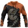 Primavera e Outono Homens com capuz Sweatshirt Cross-border Hot Long Sleeve Sweatshirt 3D Digital Tattoo Impresso Top Personalizado