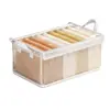 Caixa Organizadora Dobrável de PVC Transparente com Alça para Roupas e Calças, Uso Doméstico, Cesto Organizador Visível, Organizador de Gaveta