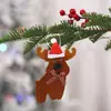 Adornos navideños colgantes no tejidos, decoración de árbol de Navidad, colgante de dibujos animados de anciano alce, muleta, colgante navideño