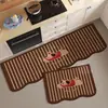 Tapetes de Chão para Cozinha de Terra de Diatomáceas Desenho Animado, Tapetes Longos Domésticos de Secagem Rápida, Conjunto de Duas Peças, Resistentes ao Desgaste, Absorventes de Água, Absorventes de Óleo, Tapetes Antiderrapantes