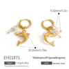 Pendientes Transfronterizos de Acero Inoxidable Nuevo Estilo, Personalizados y de Moda Estilo Océano Coral Caracola Estrella de Mar Chapados en Oro de 18K Impermeables