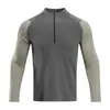 Ropa Deportiva Transfronteriza para Hombre de Manga Larga con Media Cremallera de Entrenamiento de Secado Rápido Ropa de Trabajo de Entrenador Ropa para Deportes de Monta Correr Caminar de Manga Larga