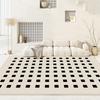 Alfombra de lujo estilo francés para sala de estar, imitación cachemira, con diseño de cuadros, para dormitorio, mesa de centro