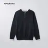 Ropa para Hombre Apo Suéter Falso de Dos Piezas Transfronterizo para Hombre en Otoño Estilo Coreano Delgado Cuello Semiabierto Color de Contraste Manga Larga Suéter Ropa Interior