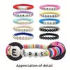 Joyería Artesanal Transfronteriza Fan de Taylor Swift Pulsera Colorida de Arcilla Suave Set de Nombre en Inglés Apilable