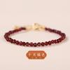 Pulsera de granate rojo vino para mujer Pulsera de cristal natural muy fina de temperamento simple de piedra Joyería para mujer al por mayor de 3 mm