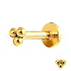 Item Popular Transfronteiriço Piercing de Nariz em Titânio G23, Piercing de Lábio com Três Bolas Soldadas, Piercing de Orelha, Piercing de Osso da Orelha com Bola Lisa, Joia de Piercing em Liga de Titânio