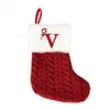 Nuevos Suministros para Decoración Navideña Calcetines Navideños Bolsas de Regalo Calcetines Navideños Rojos Tejidos con Letras Bolsas de Regalo Navideñas