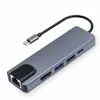 Estación de Acoplamiento 7 en 1 del Fabricante para Teléfonos Móviles, Computadoras y Laptops Hub de Expansión Hub USB 3.0/Tipo-C
