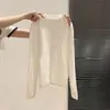 Nuevo Suéter de Punto de Lana para Mujer Otoño 2025, Color Sólido, Corte Ajustado, Cuello Semi Alto, Ceñido a la Cintura, Adelgazante, Manga Larga