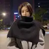 Xale Quente e Estiloso de Inverno de Alta Qualidade, Suéter de Gola Alta, Cachecol de Gola Feminino Estilo Coreano, Polaina de Cor Sólida Versátil Nova, Cachecol de Tricô