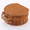 Nueva Caja Redonda de Rattan para Almacenamiento, Hi-Tea, Pasteles de Luna, Empaque de Regalo, Souvenir, Bolso de Mano Retro Tejido de Rattan