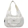 Bolsa de lona grande de bolinhas para mulheres, nova moda 2026, bolsa de ombro para trabalho com laço, bolsa tote para estudantes
