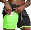 Comercio Exterior Transfronterizo Pantalones Cortos de Running para Hombre Deportes Ocio Exteriores Sueltos Multibolsillos Doble Capa Pantalones de Fitness
