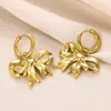 Brincos de aço inoxidável novos transfronteiriços brincos com pingente de laço feminino brincos brincos banhados a ouro uma geração de cabelo