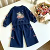 Conjunto de Sudadera para Niña de Comercio Exterior 2026 Primavera Nuevo de Moda Lindo Sudadera con Lazo y Pantalón de Chándal Conjunto Casual de Dos Piezas