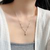 Collar Coreano Personalizado Creativo Brillante para Mujer, Nicho de Lujo Ligero Cadena Desnuda Cadena Clavícula, Tendencia de Cadena de Cuello Simple y Elegante