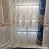 Cortinas transparentes bordadas de estilo europeo simple para sala de estar y dormitorio, Cortinas terminadas de estilo europeo para ventanales y balcones, Cortinas transparentes de begonia transfronterizas