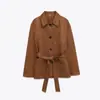 Exportación Transfronteriza Ropa de Mujer Otoño e Invierno 2025 Nuevo Estilo Europeo y Americano Moda Urbana Casual Chaqueta de Gamuza Chaqueta con Cinturón