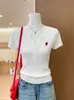 Nueva Camiseta de Manga Corta para Mujer 2026 Verano Nueva Casual Hombro Normal Adelgazante Blanca Favorecedora Diseño de Punto Top