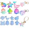 Molde de epóxi diy série animais marinhos molde de silicone com areia movediça pingente de chaveiro pingente joia molde de estrela do mar