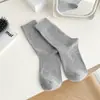 Meias Cinzas para Mulheres, Estilo Fino de Verão, Meias de Cano Médio, Brancas 2026 Novo Estilo Popular, Meias de Algodão Puro para Gestantes, Meias Slouch Sem Costura