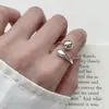 Anillo Minimalista de Gota de Agua y Bola Redonda con Cruz para Mujer, Anillo Abierto Versátil de Estilo Geométrico Minimalista, Anillo de Dedo Índice de Nicho de Moda