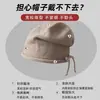 Gorro Holgado con Cordón y Borde Enrollado para Mujer, Otoño e Invierno, Circunferencia de Cabeza Grande, Hace que la Cara Parezca Más Pequeña, Gorro a Prueba de Frío, Gorro de Punto, Cortavientos, Cálido, Gorro Postparto