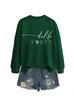 Amazon Ebay Estación Independiente Transfronteriza Casual Simple Elegante Dama Hola Cuarenta Corazón Sudadera de Manga Larga