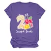 Nd segundo grado europeo casual cuello redondo moda versátil camiseta para mujer comercio electrónico transfronterizo de Amazon manga corta