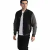 Jaqueta de Baseball Retro Americana Transfronteiriça Masculina Outono Inverno Color Block Acolchoada Casaco Casual Jaqueta Esportiva