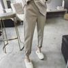 Pantalones de lana grises de tubo para mujer, Otoño e Invierno 2023, Novedad, Skinny de nueve puntos, Harlan, Pequeños, Rectos, Pantalones de abuela