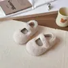 Zapatos Peludos para Niños Estilo Coreano Zapatos de Algodón Forrados de Felpa para Niñas Invierno 2025 Nuevos Zapatos de Algodón Abrigo Cálido Zapatos tipo Gorro Cómodos