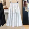 Moda Feminina Plus Size 2026 Outono Novo Estilo MM Gordinha Nicho Design Francês Irregular Babado Tridimensional Saia Midi