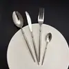 Juego de cubiertos de acero inoxidable 304 para ballet, cuchillo, tenedor y cuchara, cuchillo y tenedor de acero inoxidable 304 con mango puntiagudo para bistec de hotel, cuchara creativa para postre de restaurante