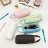 Bolsa de maquillaje acolchada con lunares rosas y azules estilo coreano transfronteriza, bolsa de tocador de viaje portátil de gran capacidad, bolsa de almacenamiento simple de mano