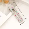 Horquilla de metal con forma de pico de pato, de 6 cm, con puntos de colores y ondas, con clip lateral, para flequillo, estilo extranjero, hecha a mano.