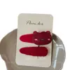 Nuevo Pasador Rojo de Dibujos Animados Estilo Coreano Hecho a Mano en Tela Pinza Lateral para Flequillo Infantil Pinza Dulce para Separar el Cabello para Niñas
