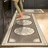 Felpudo de cocina de lujo retro, felpudo de tierra de diatomeas estilo europeo absorbente de agua y aceite, tira larga especializada, felpudo resistente a la suciedad y lavable