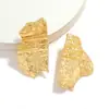Pendientes de Verano Irregulares Geométricos de Hoja Transfronterizos Europeos y Americanos Diseño Metálico Retro Plegado Pendientes Cónicos
