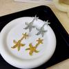 Pendientes colgantes de estrella de mar de oro de 18 quilates, estilo coreano, de moda, ligeros, lujosos, de alta gama, de verano, exagerados, para mujer.