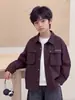 Nueva Camisa Chaqueta de Algodón con Estampado de Letras para Niños Otoño 2026 para Niños, Camisa de Manga Larga Estilo Ropa de Trabajo para Niños Mayores, Moderna