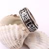 Anillo de Sutra del Corazón Retro para Hombre Anillo de Mantra de Seis Caracteres Accesorios de Sutra Hechos a Mano Apertura Europea y Americana Accesorios de Mujer