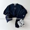 Roupas Infantis Nova Primavera e Outono Macacão de Bebê Meninos e Meninas Carta Simples Confortável Casual Gola Redonda Moletom Conjunto de Duas Peças