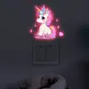 Pegatinas de Pared Luminosas Creativas de Unicornio Xino Yg-H707 Transfronterizas para Habitación Infantil, Dormitorio, Sala de Estar, Decoración de Interruptor de Balcón