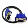 Venta al por mayor de fábrica línea VGA macho a macho 0.5 metros conexión de computadora línea de TV pantalla línea negra cabeza azul Línea Corta