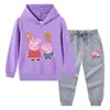 Primavera y Otoño 2023 nueva ropa infantil transfronteriza suéter con capucha para niños pantalones conjunto de dos piezas bebé algodón manga larga
